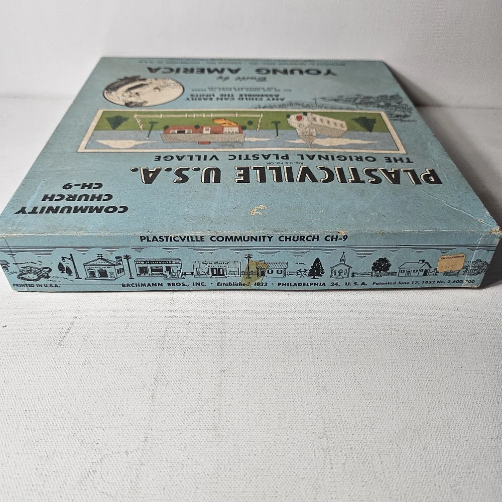 Plasticville USA Young America CH-9 Community Church Set with Ranch House - Picture 15 of 15